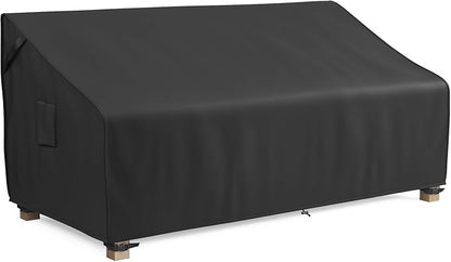 MR.COVER 4-Seater Outdoor Couch Cover Waterproof, Patio Furniture Cover for Sofa, Heavy Duty Outdoor Sofa Covers, Polyester & Double-Stitched Seams, Fits up to 104" W x 40" D x 35" H, Classic Black