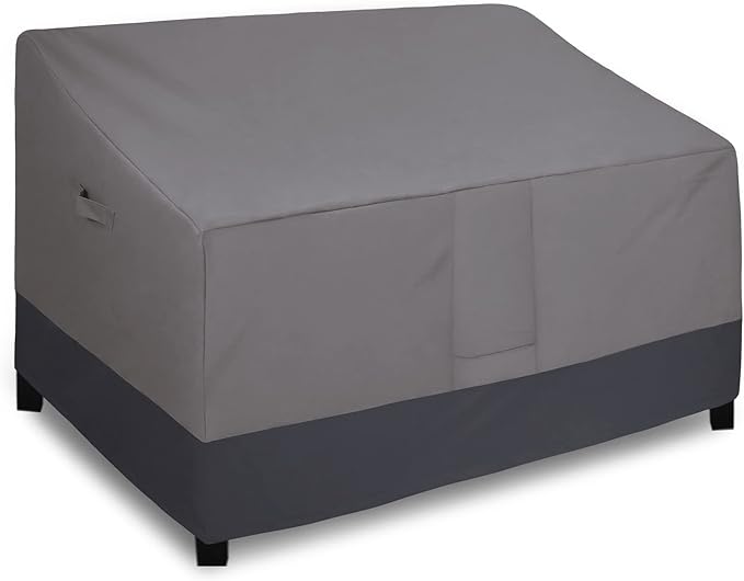 Easy-Going Waterproof Outdoor Loveseat Cover, Heavy Duty Deep 2-Seater Patio Couch, Windproof Furniture With Air Vent (76Wx40Dx33H inch, Gray/Dark Gray)