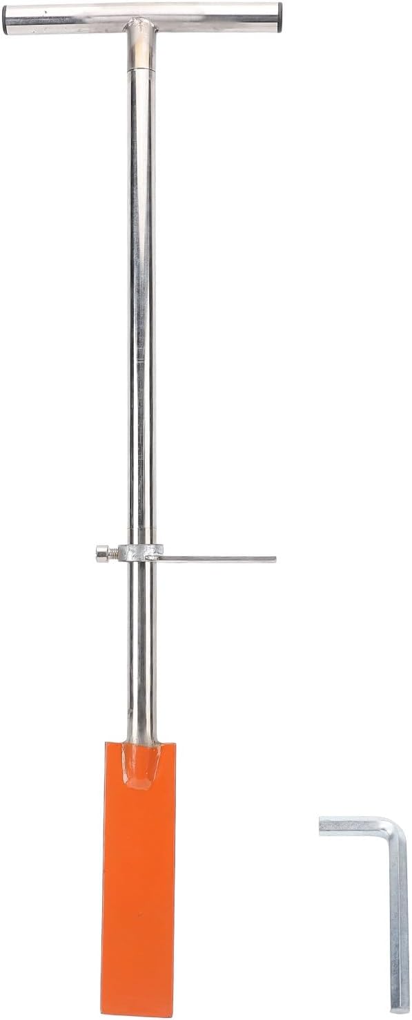 Tyenaza Spade Shovel, Dibble Bar Planting Tool with Foot Pedal Stainless Steel T Handle Spade Shovel for Digging Transplanting Gardening