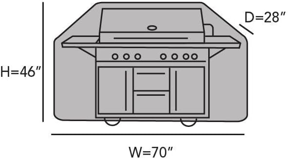 Covermates Grill Cover - Weather Resistant Outdoor Cover, Heavy Duty BBQ Covers for Large Outdoor Kitchen, Ultima 600D Polyester, 70 Inch, Ripstop Tan