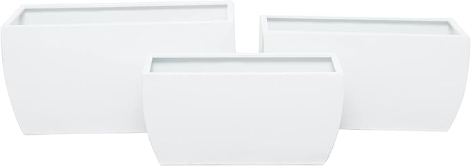 CosmoLiving by Cosmopolitan Metal Indoor Outdoor Planter, Set of 3 20", 18", 16"W, White