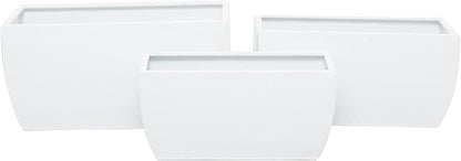 CosmoLiving by Cosmopolitan Metal Indoor Outdoor Planter, Set of 3 20", 18", 16"W, White