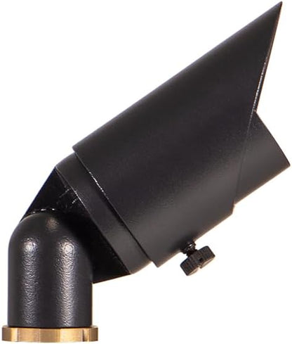 VOLT Top Dog Scotty 12V Cast Brass Mini Outdoor Spotlight (Black) with 4W 2700K Warm White 350 Lumen MR11 LED Bulb for Low Voltage Landscape Lighting of Yard, Lawn, Garden, Patio, Trees & House