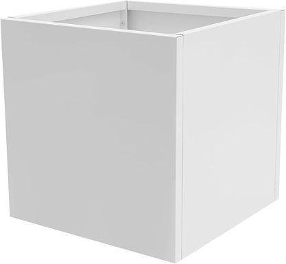 20Inch Steel Planter Box Metal Planter Large Tall Square Planters for Indoor Outdoor Plants, Heavy Duty Flower Pot for Patio, Yard, Garden (White, 20" L x 20" W x 20" H)