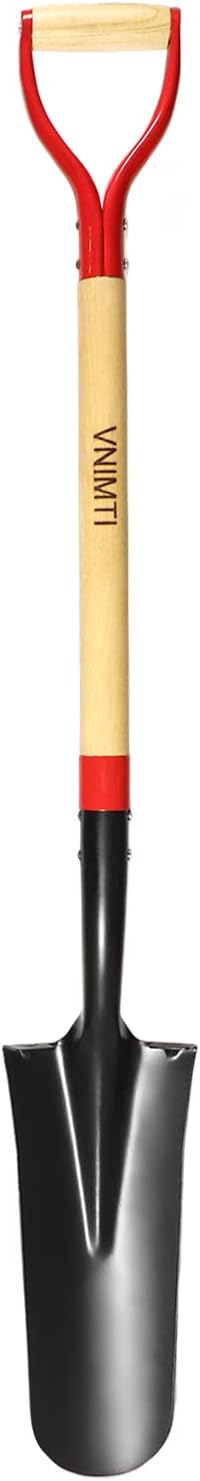 VNIMTI Spade Shovel,Transplanting Spade，Drain Spade,Spade Shovels for Digging,Sharp Shooter Shovel or Spade,45Inch,Stell D-Grip,Wooden Handle
