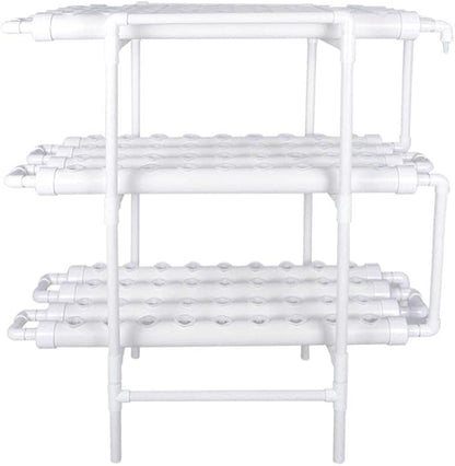 Hydroponics Growing System Kit,108 Plant Sites 3 Layers Food-Grade PVC-U Pipes Hydroponic Grow Kit Gardening System with Water Pump, Timer,Net Pots and Sponge for Vegetables,Fruits,Herb