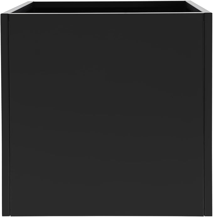 26Inch Steel Planter Box Metal Planter Large Tall Square Planters for Indoor Outdoor Plants, Heavy Duty Flower Pot for Patio, Yard, Garden (Black, 26" L x 26" W x 26" H)