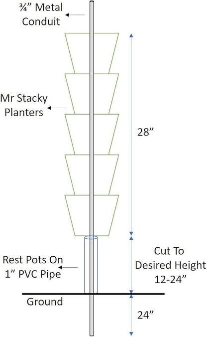 Vertical Gardening Stackable Planter - Build Simple Stacking Gardens or Efficient Commercial Farms - Grow More Strawberries, Herbs, Vegetables & Flowers In Less Space - US Made Pots (Medium, Orange)
