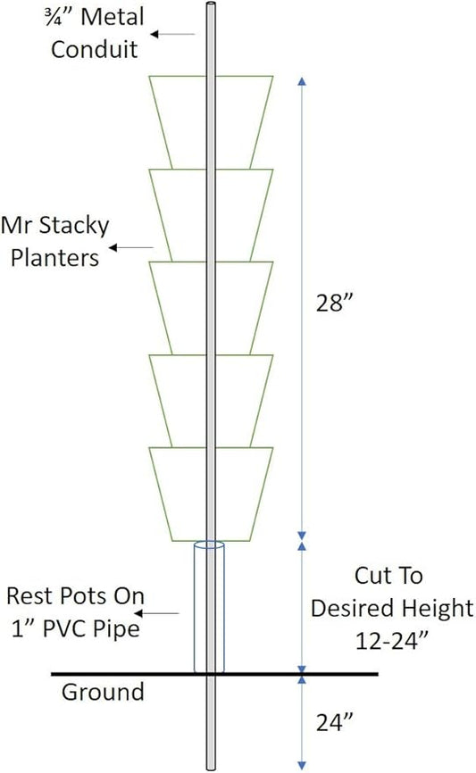 Vertical Gardening Stackable Planter - Build Simple Stacking Gardens or Efficient Commercial Farms - Grow More Strawberries, Herbs, Vegetables & Flowers In Less Space - US Made Pots (Medium, Orange)