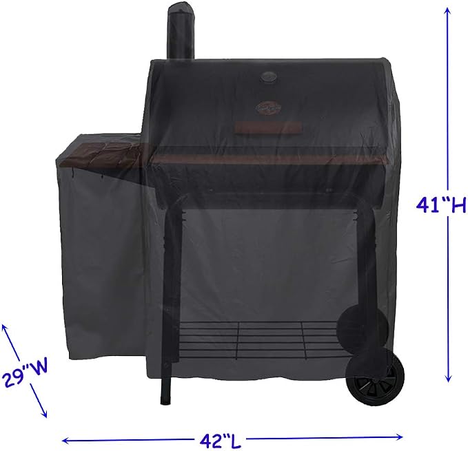 Heavy Duty Waterproof Grill Cover for Char-Griller 2121,2828,2727,2929 Grills and Char-Griller Smokers Without Side Fire Box,Black