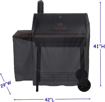 Heavy Duty Waterproof Grill Cover for Char-Griller 2121,2828,2727,2929 Grills and Char-Griller Smokers Without Side Fire Box,Black