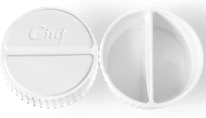 Cinf 10 oz White Ceramic Split Serve Rakemins 2 PACK Creme Brulee Set Separator Sauce Bowls Souffle Dish for Baking Oven Safe to 500F