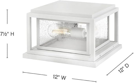 Hinkley Republic Small Pier Mount Lantern 12V, Low Voltage Textured White