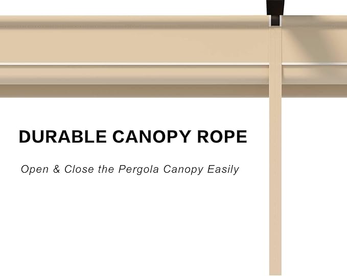 Pergola Shade Cover Replacement Canopy Top Compatible with Home Depot Hampton Bay Pergola Model #GFM00467F - Beige(Canopy Top Only)