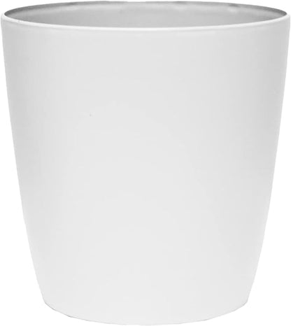 The HC Companies Aria Round Self-Watering Pot - Lightweight Plastic Planter for Herbs & More - Durable Plant Pots for Indoor Plants & Outdoor Plants (12" Matte White, Pack of 1)