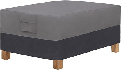Easy-Going Patio Coffee Table Cover Small Outdoor Rectangular Table Cover, UV Resistant Waterproof Patio Furniture Cover (42"Lx24"Wx16"H, Gray/Dark Gray)