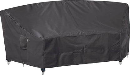 Curved Patio Furniture Cover for Outdoor Sectional Sofa, 96"(65") Reinforced Waterproof 600D Patio Couch Covers, Half Moon Lawn Outside Garden Furniture Winter Protective Cover