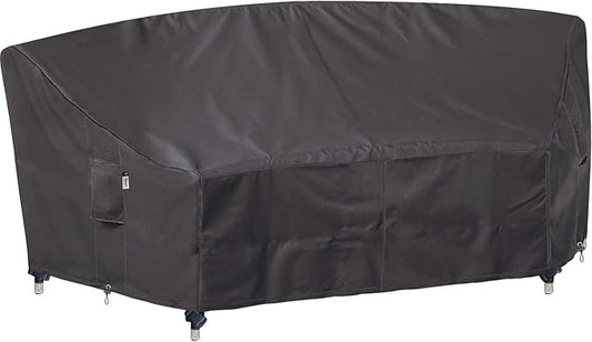 Curved Patio Furniture Cover for Outdoor Sectional Sofa, 96"(65") Reinforced Waterproof 600D Patio Couch Covers, Half Moon Lawn Outside Garden Furniture Winter Protective Cover