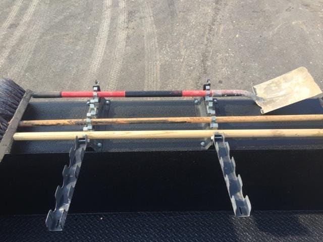 LockJaw Heavy Duty Steel 4 Hole Shovel Holder for Truck Beds - 4 Slot Garden Tool Storage for Long-Handled Tools - Commercial Grade Truck Accessories for Trailers and Garages (Two Clamps, No Bracket)