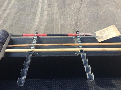 LockJaw Heavy Duty Steel 4 Hole Shovel Holder for Truck Beds - 4 Slot Garden Tool Storage for Long-Handled Tools - Commercial Grade Truck Accessories for Trailers and Garages (Two Clamps, No Bracket)