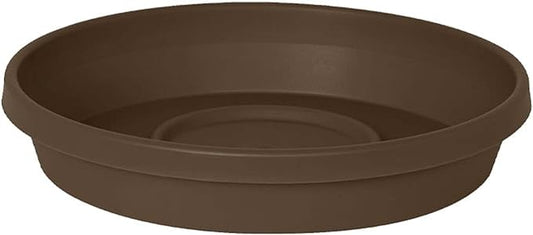 Bloem Terra Resin Saucer Tray: 6.5" Bottom Width - Chocolate Brown - Matte, Durable, Ribbed Bottom, Indoor and Outdoor, Fits 8" Terra Pots