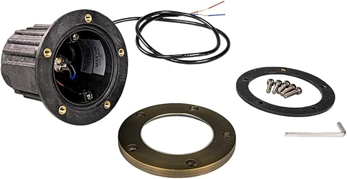 12V Brass In-Ground Well Light (Open Top) with 5W 2700K Warm White MR16 LED Bulb & PVC Sleeve for Low Voltage Landscape Lighting of Outdoor Pathway, Garden, Shrubs, Columns or Trees