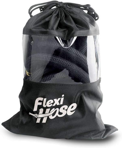 Flexi Hose Plus Expandable Garden Hose with 8 Function Nozzle, 75FT - Lightweight Retractable Garden Hose, Water Hose - No-Kink Flexibility, 3/4 Inch Solid Brass Fittings Includes Hook & Bag