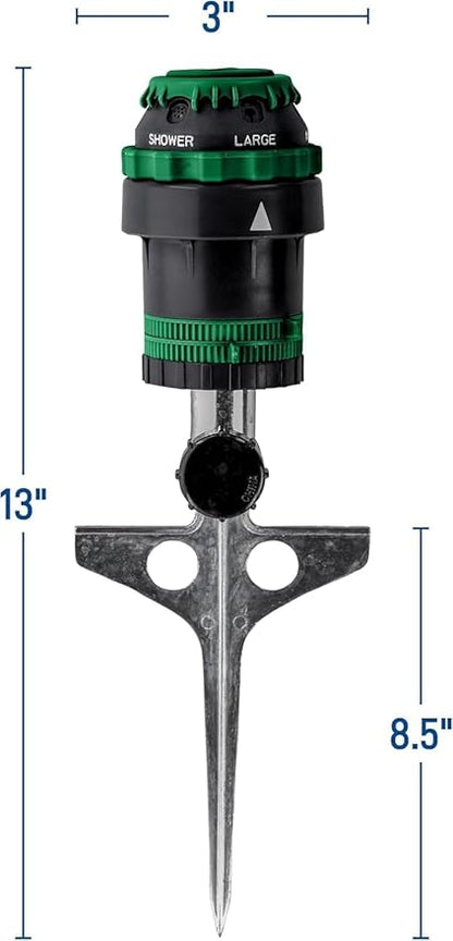 2-Pack H2O-Six Gear-Drive Sprinkler on Metal T-Spike & Mechanical Water Timer for Lawn and Garden Watering