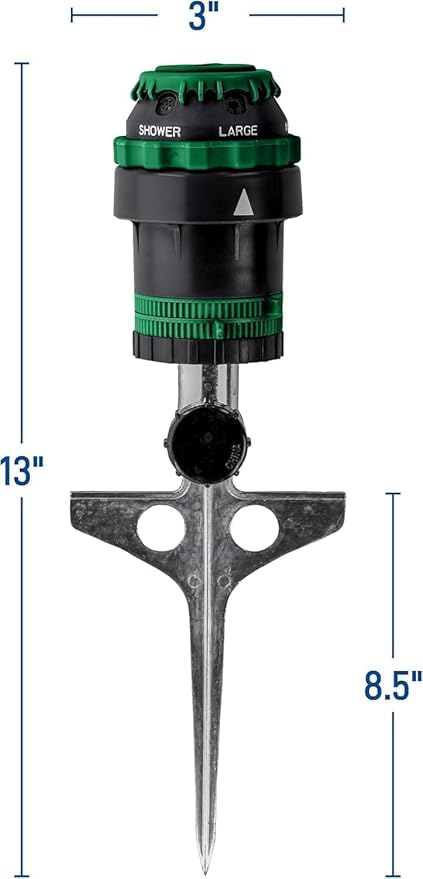 2-Pack H2O-Six Gear-Drive Sprinkler on Metal T-Spike & Mechanical Water Timer for Lawn and Garden Watering