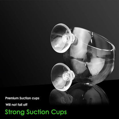 capetsma 2X Crystal Glass Aquatic Plant Pot, Planter, Red Shrimp Live Plants Fish Tank Holder with 4X Suction Cups for Aquarium Aquascape Decoration…