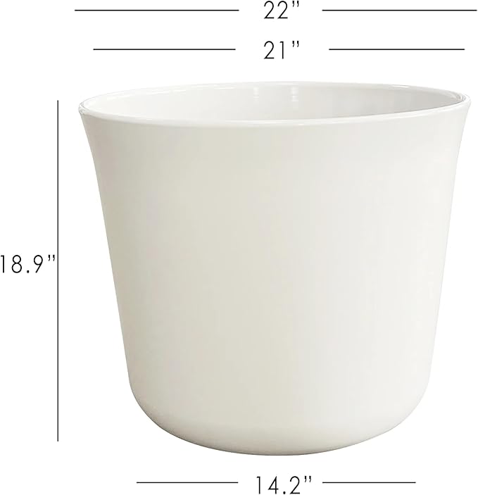 Extra Large 22in Diameter Cream Aspen Resin Planter