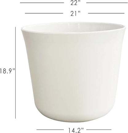 Extra Large 22in Diameter Cream Aspen Resin Planter