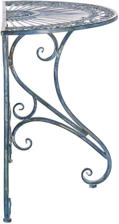 SAFAVIEH Outdoor Collection Annalise Victorian Antique Blue Accent Table