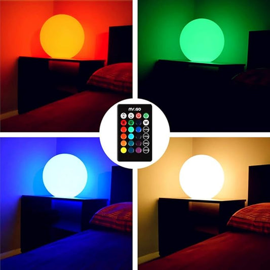 Mr.Go 10-inch, 12-inch and 16-inch LED Ball Light Bundle, Rechargeable, Remote Control, Dimmable 16 RGB Colors 4 Modes, Waterproof, Great as Night Light Mood Lamp Ambient Lighting Decorations