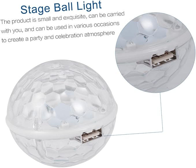 1pc Led Crystal Light Lamp Disco Decorations Globe Light USB Charging Voice Control Stage for Party