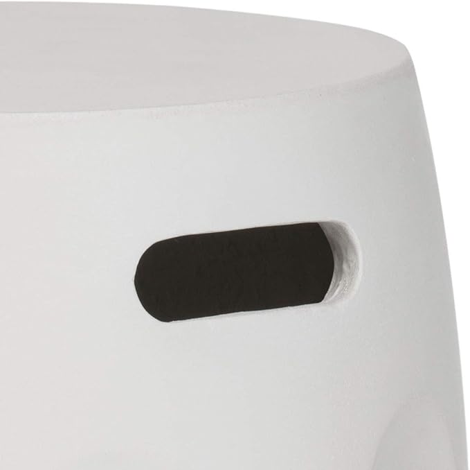 Safavieh Outdoor Collection Zuri Modern Concrete Ivory Round 17.7-inch Accent Table