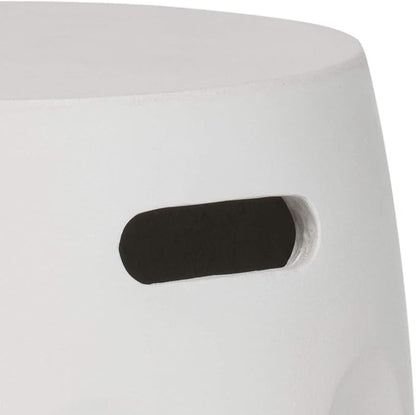 Safavieh Outdoor Collection Zuri Modern Concrete Ivory Round 17.7-inch Accent Table