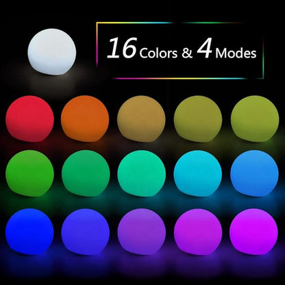 Tyenaza Rechargeable LED Ball Light, 6-Inch Remote Control Globe Lights 16 RGB Colors Changing Indoor/Outdoor Night Light for Home/Party/Lawn/Desk Decoration