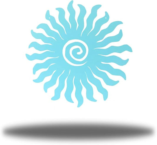 Riverside Designs Sunburst Metal Wall Art Steel Outdoor Decor - Heavy-Duty and Waterproof - Made in USA (30", Sea Foam)