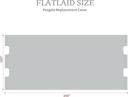 Replacement Canopy Top for Allen + Roth 10x10 Ft Pergola, 200"x103" Shade Cover, Model L-PG152PST-B, Gray (Cover Only)