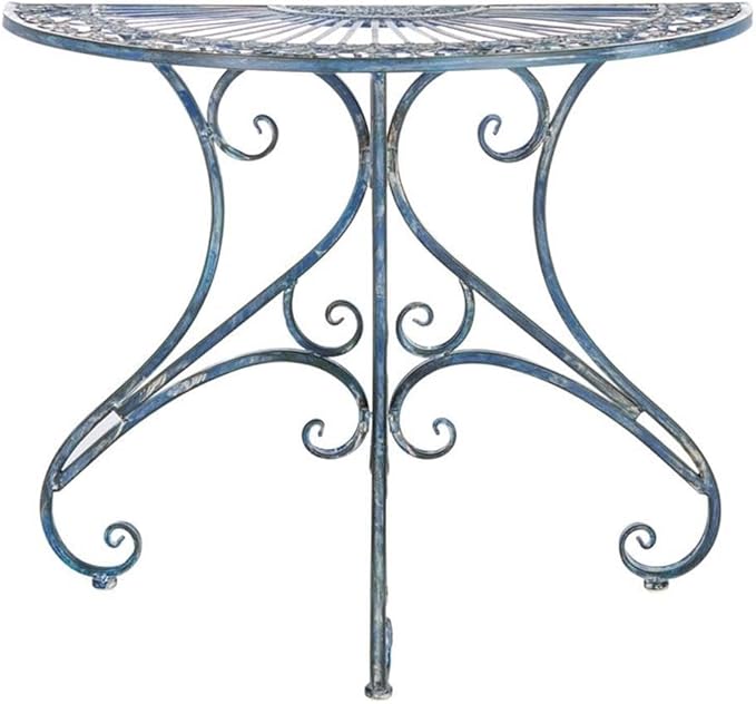 SAFAVIEH Outdoor Collection Annalise Victorian Antique Blue Accent Table