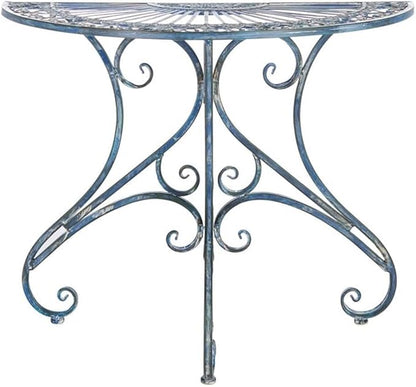 SAFAVIEH Outdoor Collection Annalise Victorian Antique Blue Accent Table