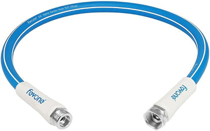 FEVONE 3 ft x 5/8 in Garden Hose, Hose Reel Leader Hose, Drinking Water Safe Short Lead-In Water Hose, Kink-Resistant Hybrid Polymer, 3/4 in Aluminum Fittings, Leak-Free, 600 PSI