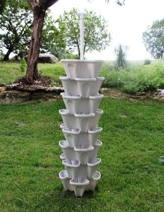 LARGE Vertical Gardening Planters - Use Mr Stacky Pots with any Grow Medium - Great For Soil Gardening, Hydroponics, and Aquaponics - Build Your Own Large Stacking Container Garden System - For