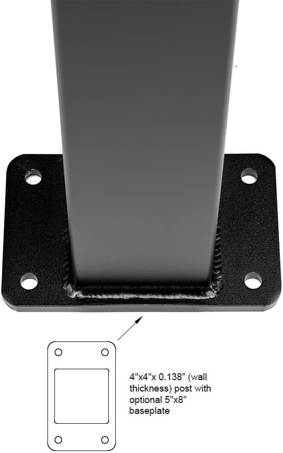 Black Powder-Coated Finish 4"x4"x7' Aluminum Concrete Mount Post Kit – Ideal for Secure Deck Railing, Patio Enclosures, or Fence Panels – Easy Installation