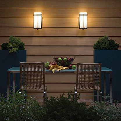 Kichler Tremillo 20.25" Outdoor Wall Sconce Light in Black, Exterior 1-Light Fixture with Satin Etched Cased Opal Glass, (20.25" H x 10" W), 49203BK
