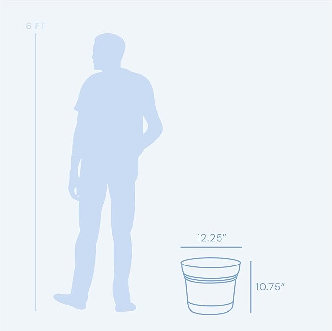 Bloem Saturn 12" Mango Round Resin Planter Pot with Snap-in Saucer for Indoor and Outdoor Gardening