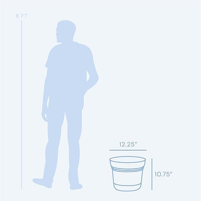 Bloem Saturn 12" Royal Lilac Round Resin Planter Pot with Snap-in Saucer for Indoor and Outdoor Gardening