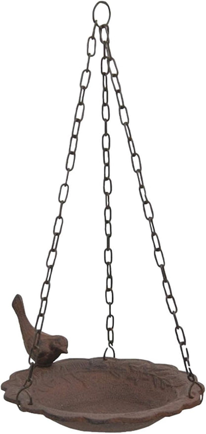 Hanging Birdbath Feeder Cast Iron Patio Garden Yard