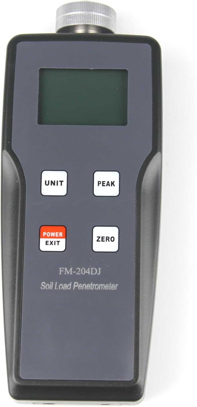 Digital Soil Penetrometer FM-204DJ Soil Compaction Tester Meter Gauge Ground Bearing Capacity Detector Test Tool (1.5V Batt Not Included)